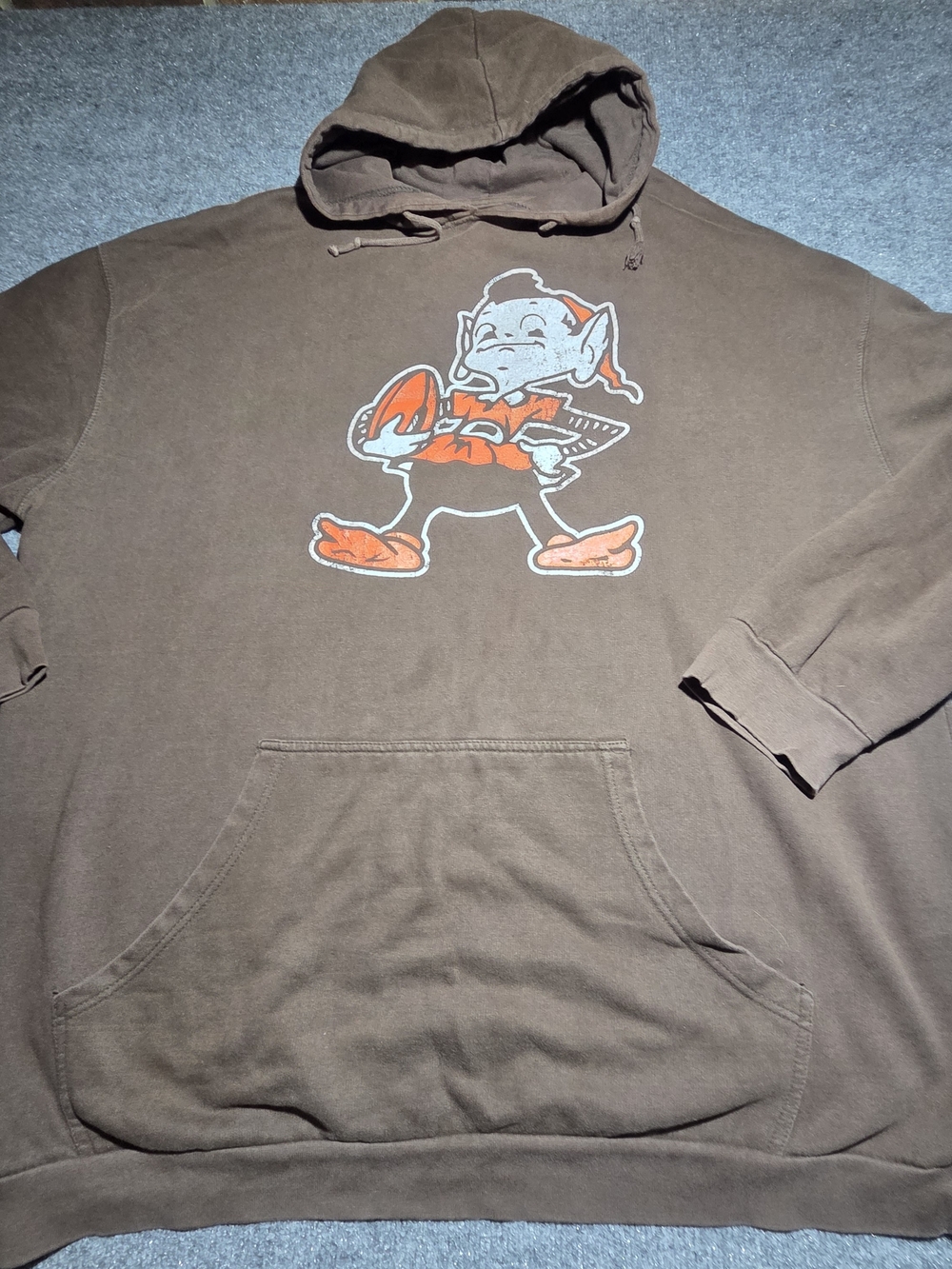 Vintage Cleveland Browns Brown Hoodie Sweatshirt Brownie Elf Graphic Size 4XT